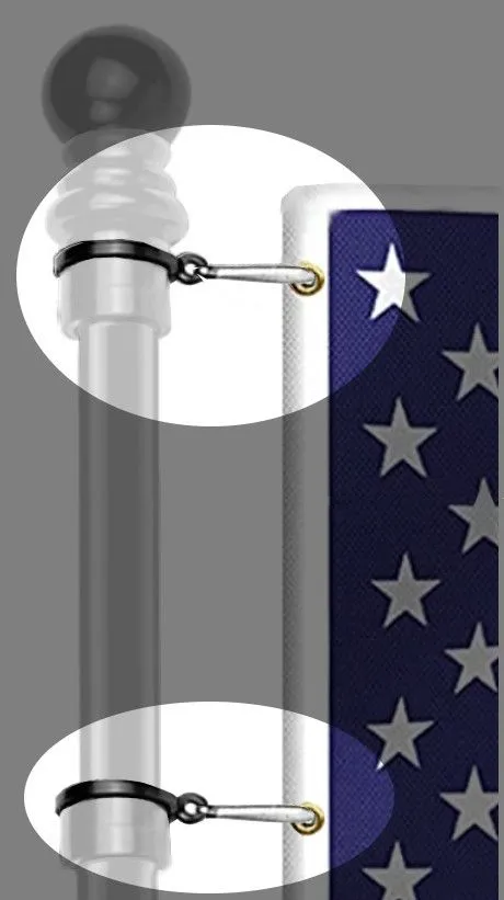 4 Flag Rings w/Carabiner Clips